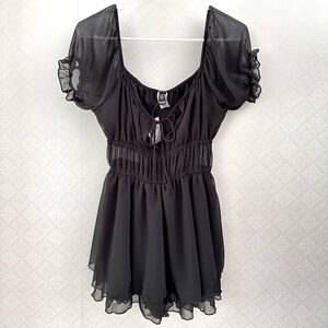 NWT Windsor Drop Waist Flowy Romper sz M (black)